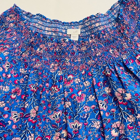 J. Jill Floral Blue Women's Top - Picture 5 of 7